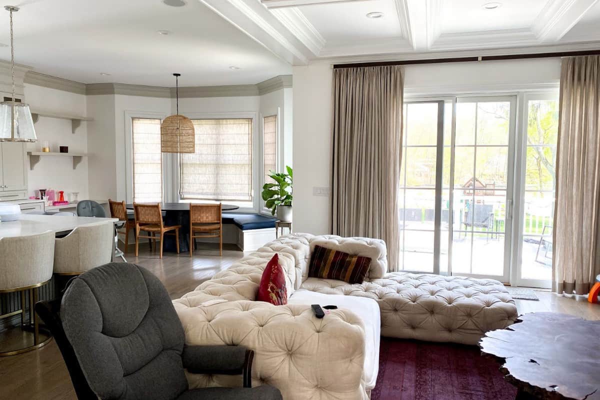 Roman Shades And Drapes In Open Space