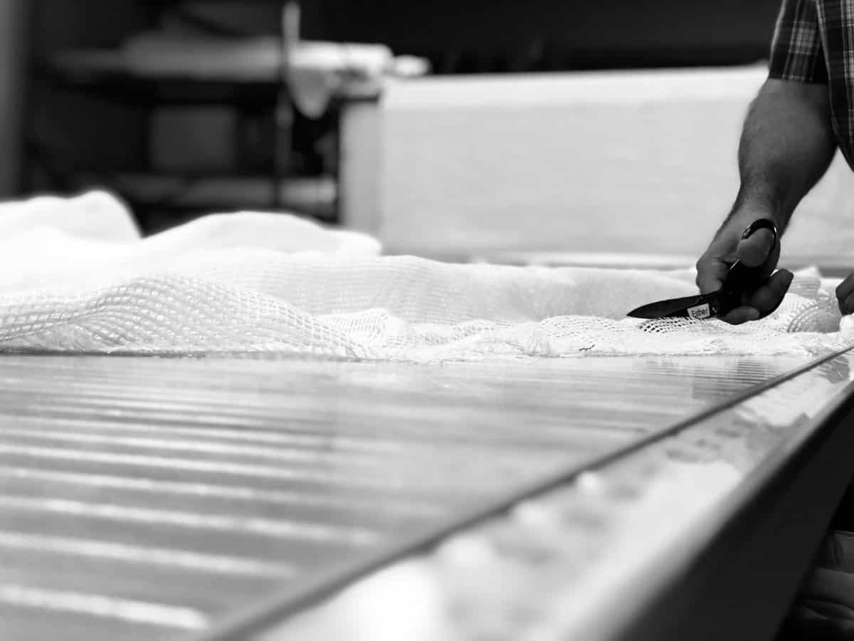 Drapery workroom manufacturing cutting table