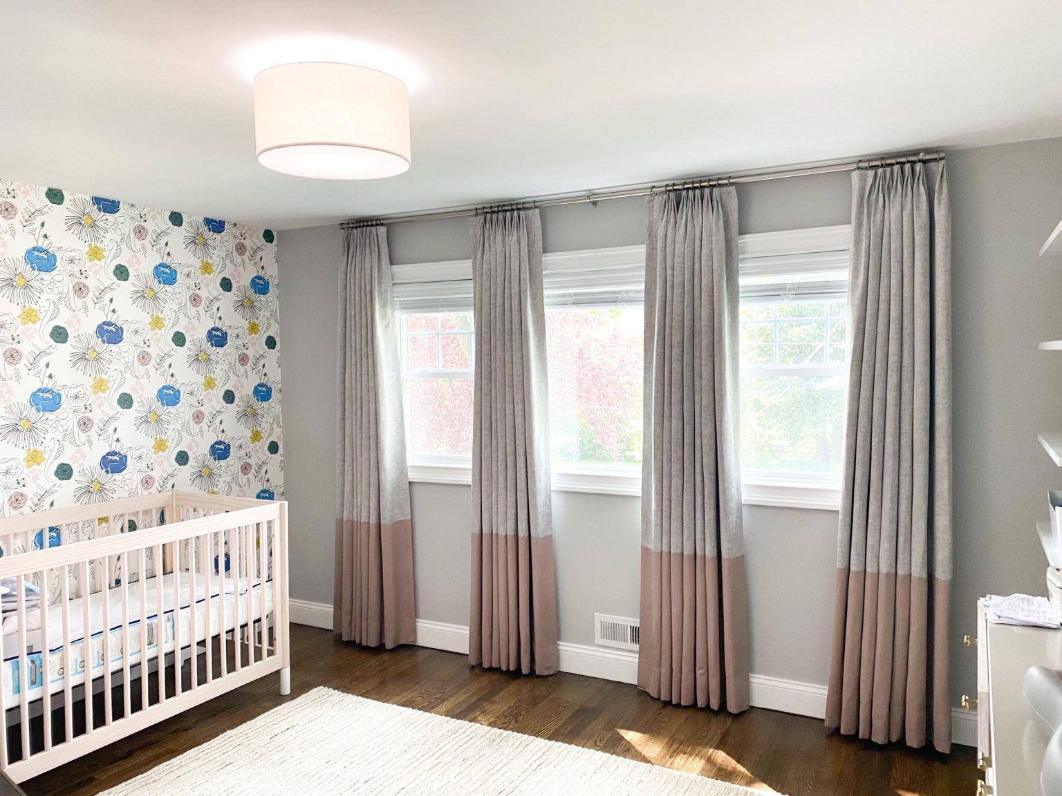 Two-Tone Drapes With Designer Metal Rod