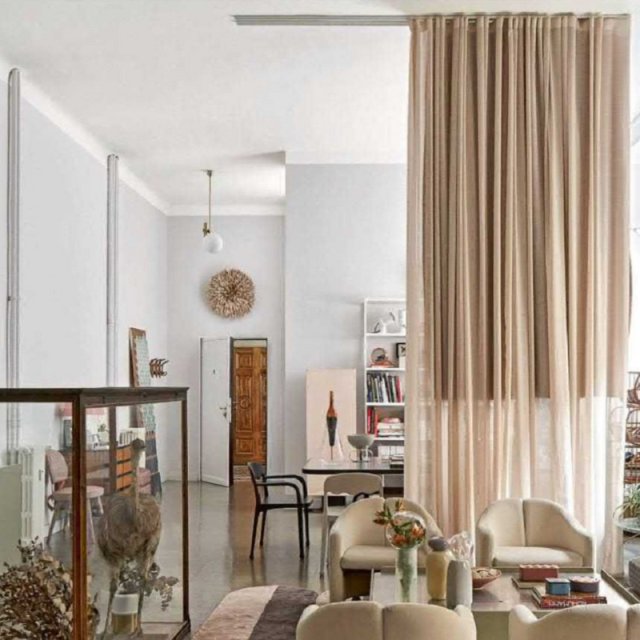 Sheer room divider drapes