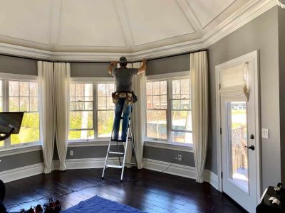 Installation of custom curtains and drapes